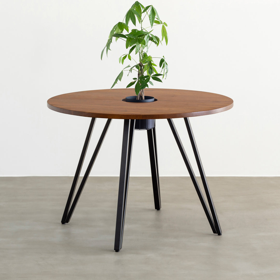 THE CAFE TABLE / ラバーウッド Black Steel トライアングル 4pin