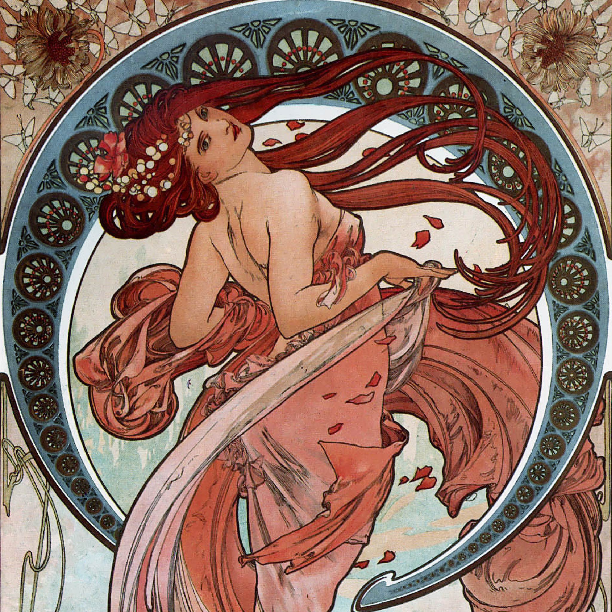 無料壁紙】アルフォンス・ミュシャ「四芸術-ダンス (1898