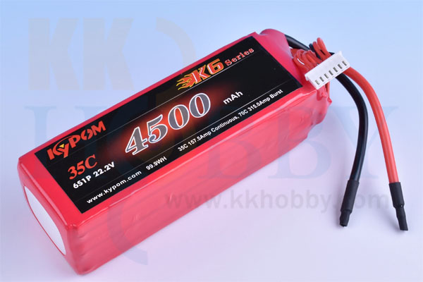 KK HOBBY】 バランス充電端子付 リポバッテリー KYPOM K6 22.2V 4500mA