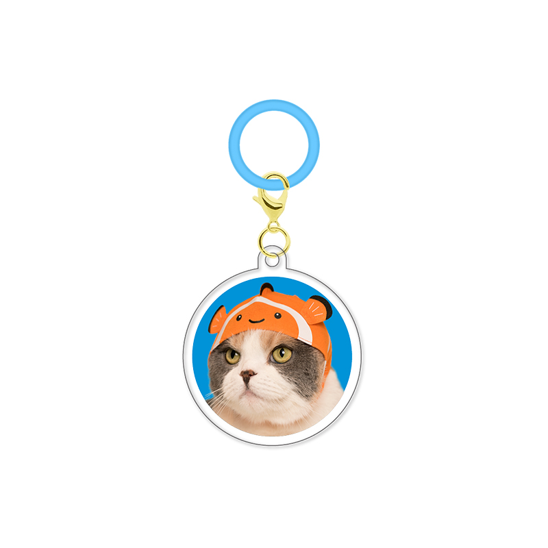 かわいい かわいい ねこのかぶりもの アクリルチャーム｜株式会社