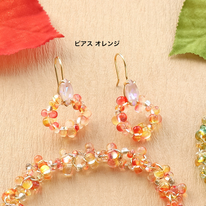 レシピNo.KR1073 チェコファルファーレのブレス＆ピアス – 貴和製作所