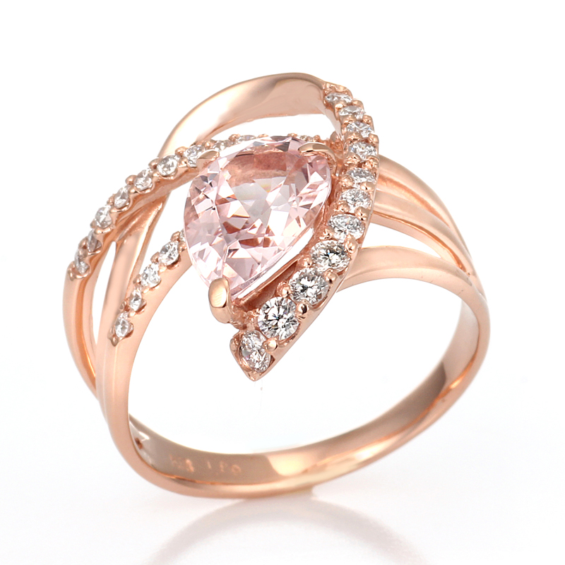 K18PG モルガナイト ダイヤモンド リング （MO1.78ct D0.41ct）｜真珠
