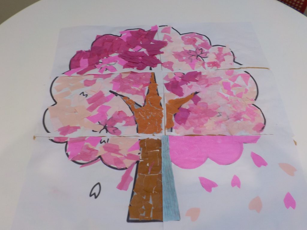 🌸桜のちぎり絵の制作🌸 | ブログ | 社会福祉法人フジの会 神戸エリア