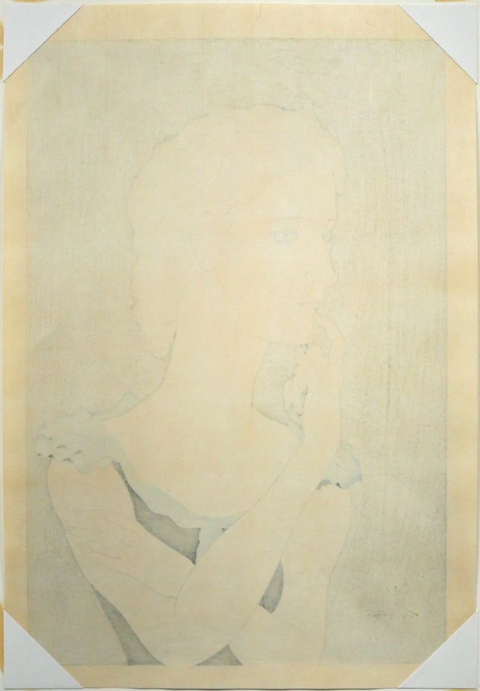 藤田嗣治「フランス娘」木版画 絵画買取・販売の小竹美術