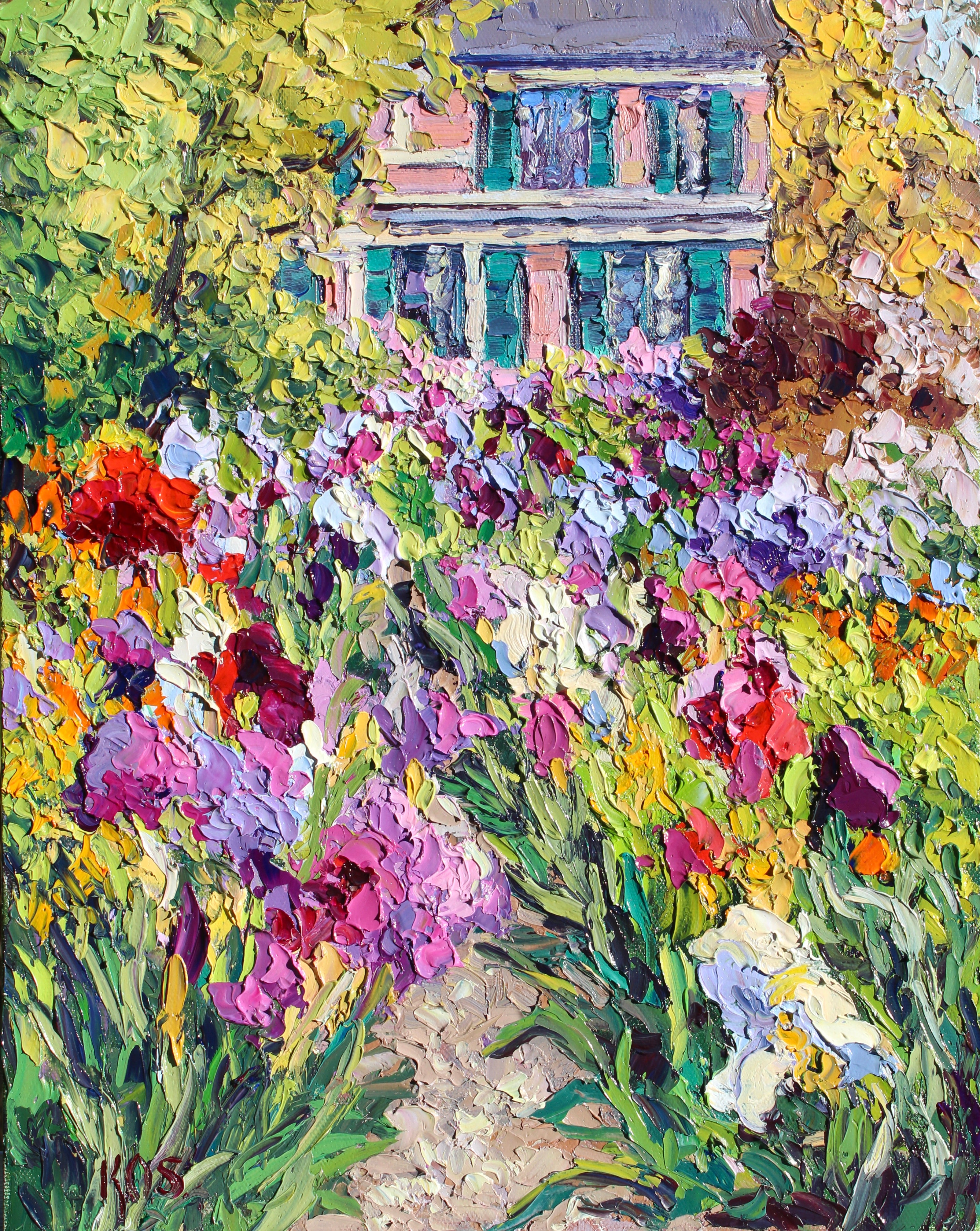 Monet's Flower Garden, An Original 14