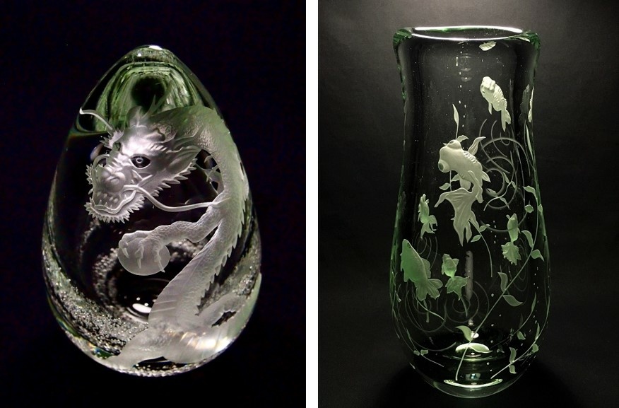 東條裕志/彫刻ガラス展/ガラスに刻む生命 | 灸まん美術館