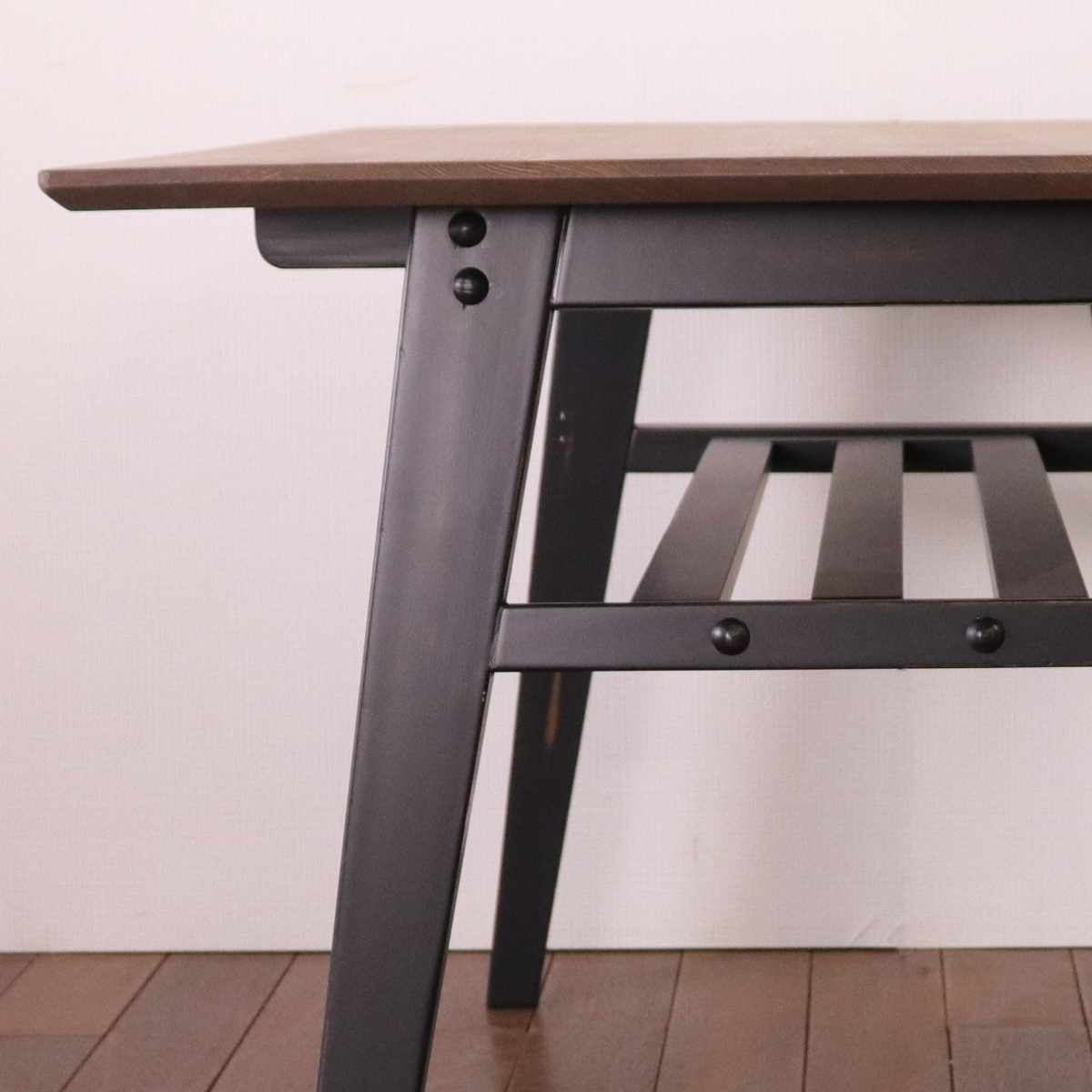 ダイニングテーブル 4人掛け 天然木 ヴィンテージ風 幅140cm （ 木製