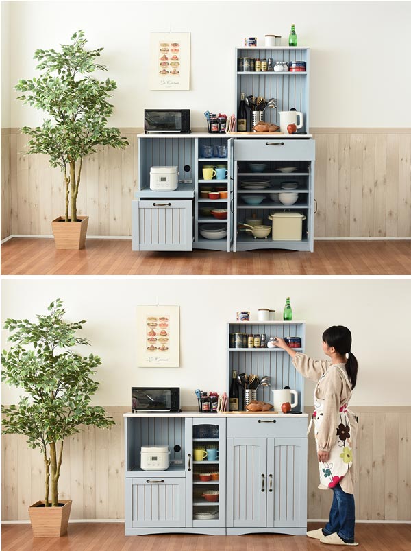 dショッピング |キッチンカウンター 家電収納 カントリー調 フレンチ