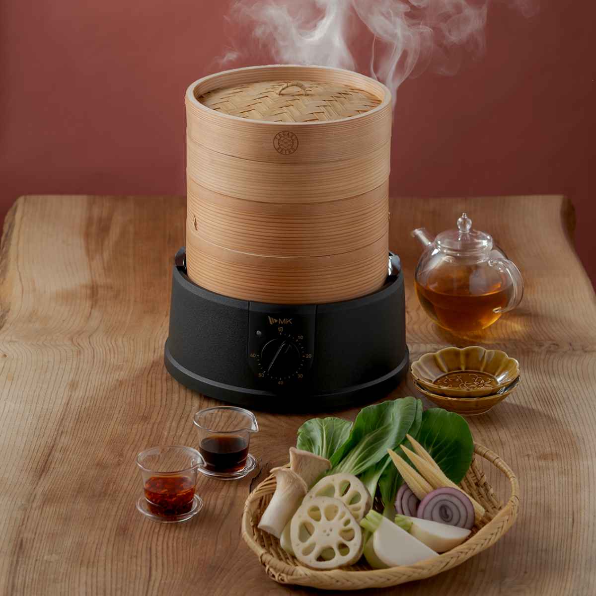 電気せいろ TEGARU=SEIRO 21cm （ 蒸し器 蒸籠 セイロ 蒸篭 蒸し