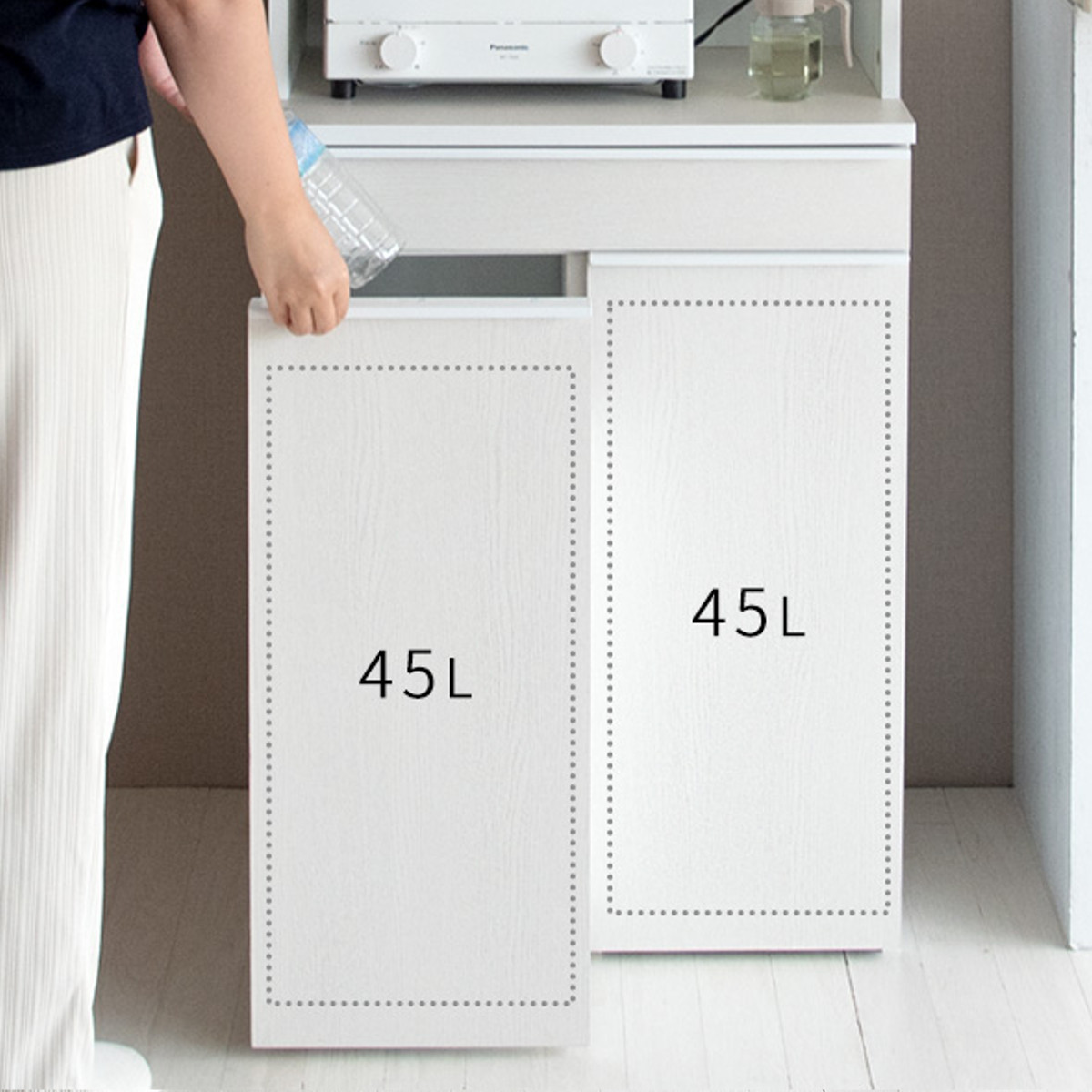 dショッピング |食器棚 45Lゴミ箱 一体型 幅60cm ダストボックスラック