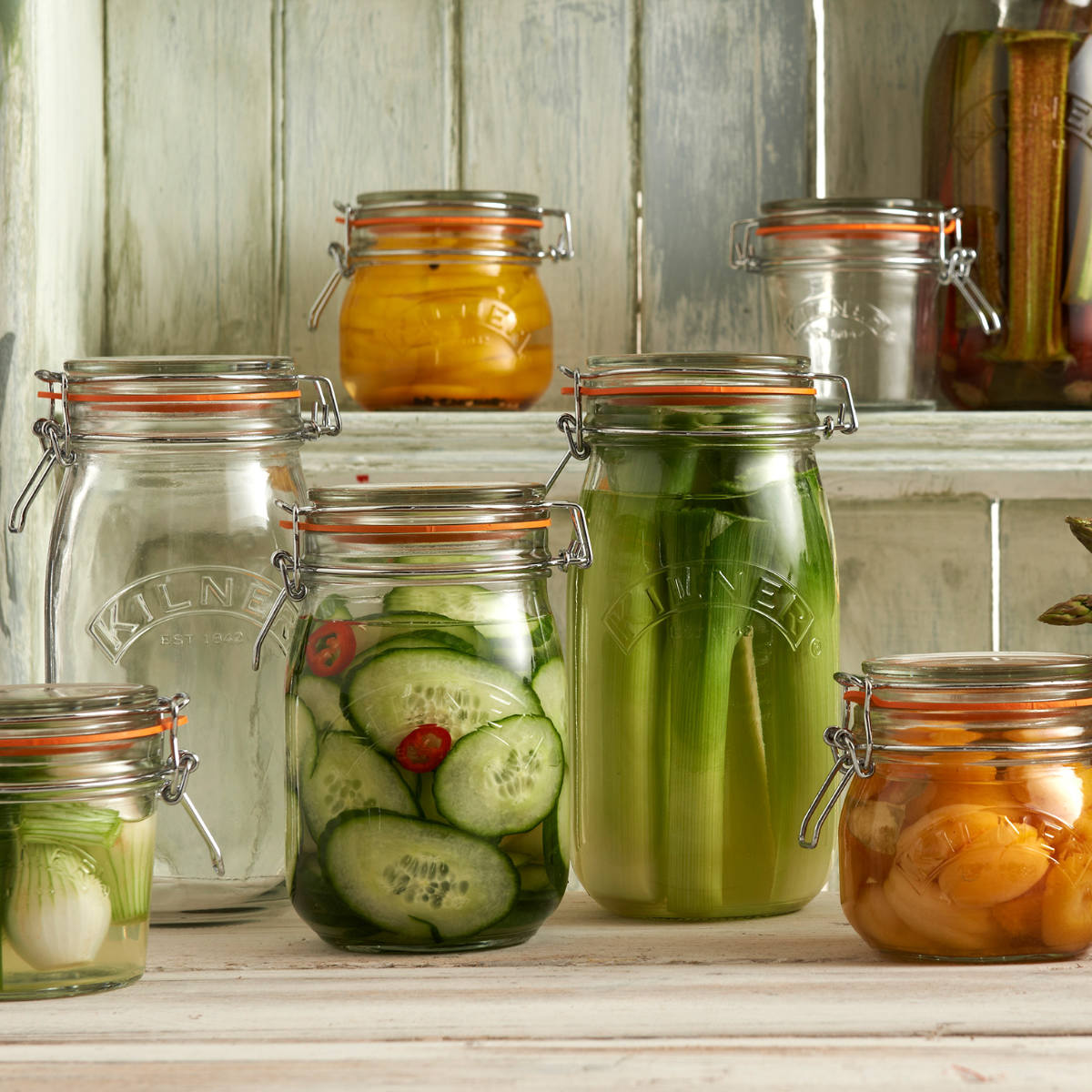 ラウンドクリップトップジャー 1L 2個セット（ROUND CLIPTOP JAR 1L
