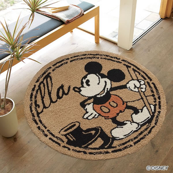 ディズニー ラグマット ミッキー スタンプラグ【円形/おしゃれ