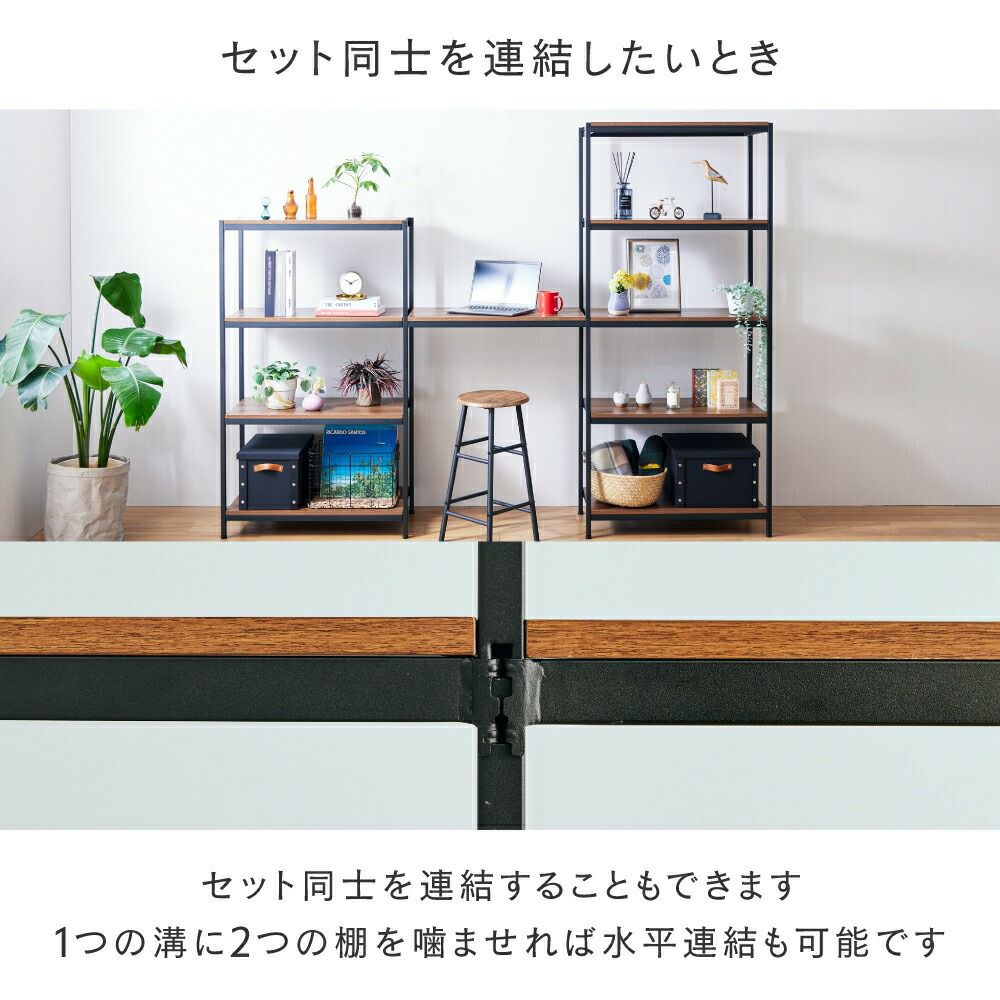 ウッドシェルフ 幅75×奥行38.5cm アンドコネクト オープンラック 棚 幅