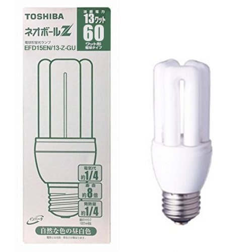 Amazon | TOSHIBA ネオボールZ 電球形蛍光ランプ 60ワット形 昼白色