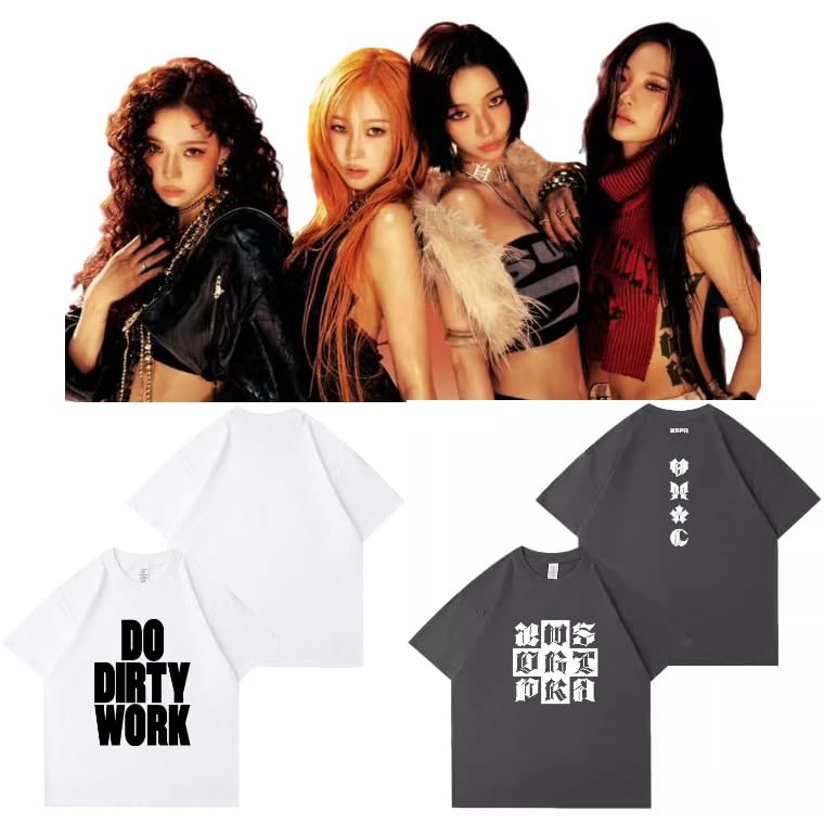 Amazon.co.jp: [さん店] aespa Dirty Work グッズ Tシャツ 半袖 エスパ