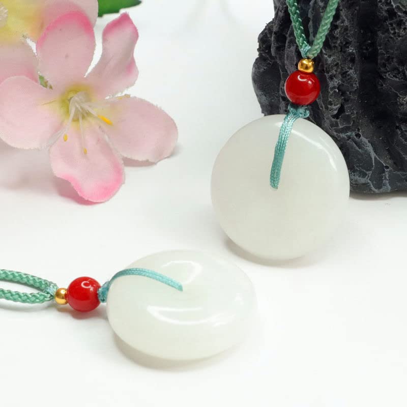 Amazon.com: 和田玉白玉吊坠平安扣玉石玉器珠宝饰品: Industrial