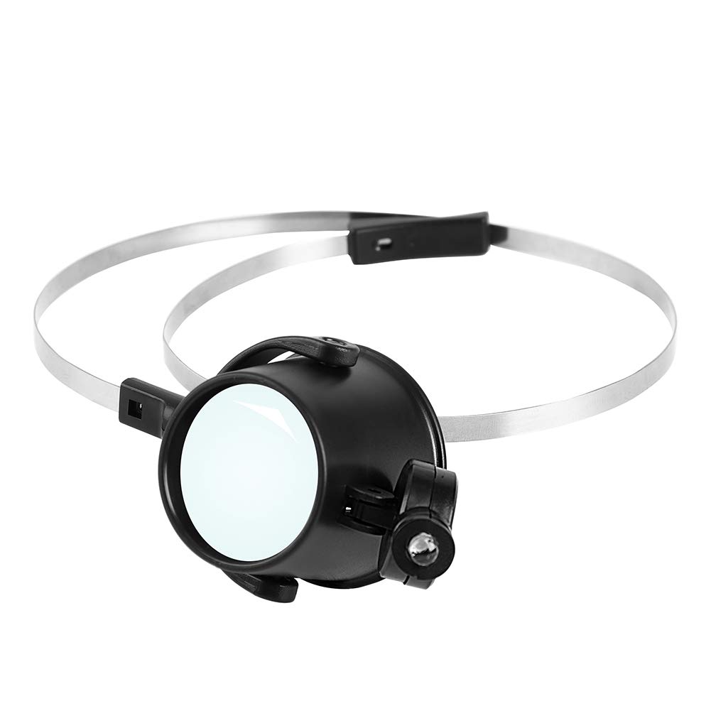Amazon.co.jp: ヘッドルーペ 15倍 LEDライト 眼鏡型拡大鏡 時計修理