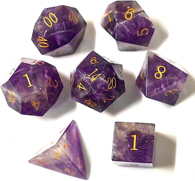 Amazon.co.jp: 天然宝石 DND ダイスセット、アメジスト クリスタル