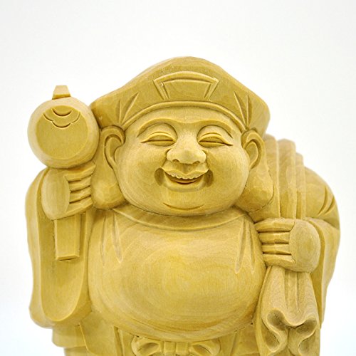 Amazon.co.jp: 木彫り仏像 開運招福 【大黒天】 柘植（ツゲ） 立1.8寸