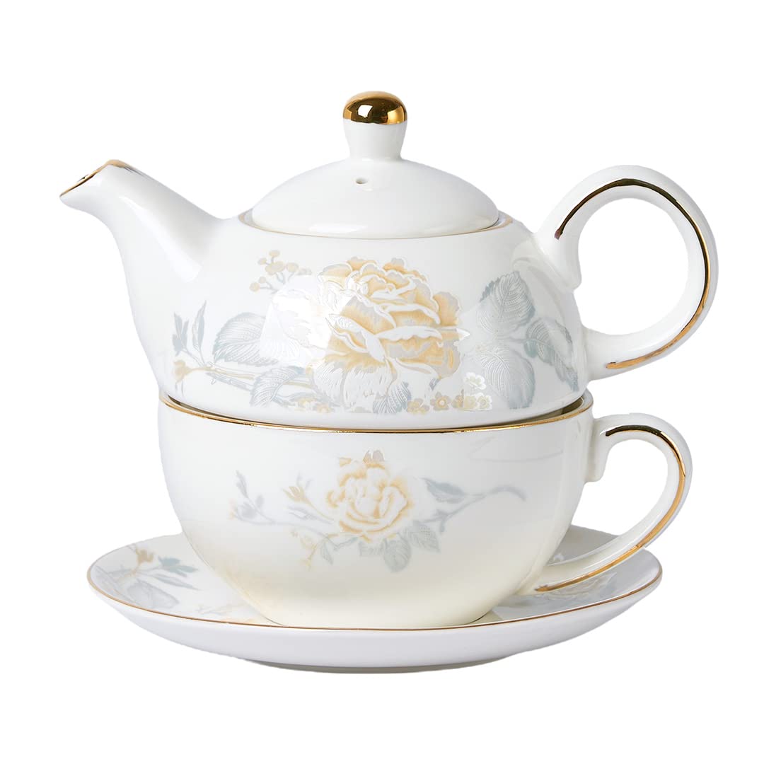 Amazon.co.jp: CHILDIKE ティーフォーワン 磁器ティーポットとカップ
