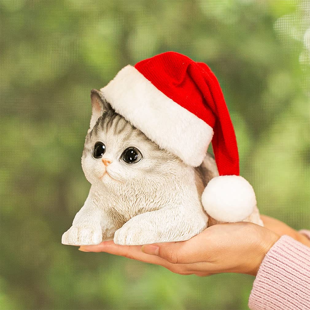 Amazon.co.jp: [ギフトショップ ファンシー] 猫 置物 サバトラ サンタ