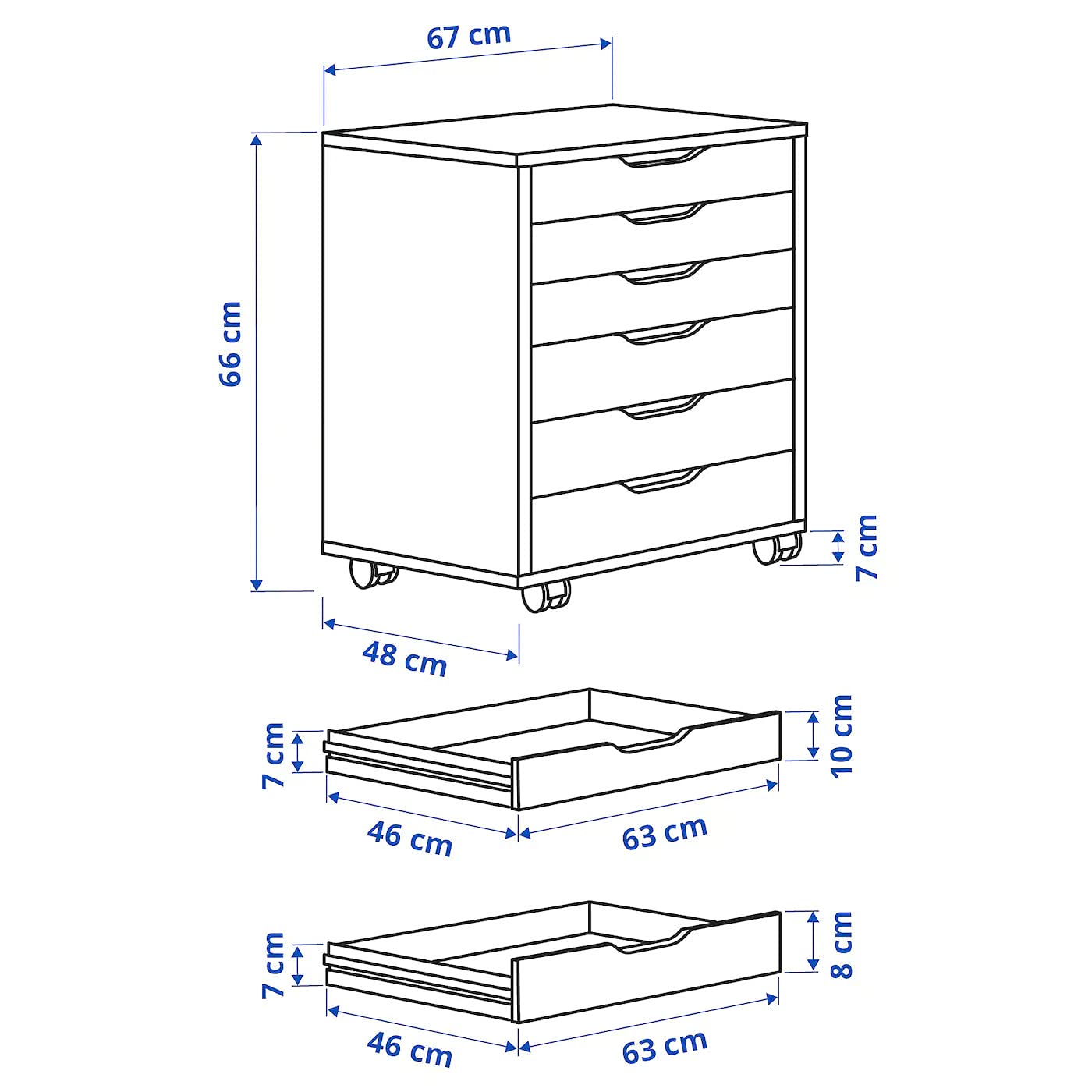 Amazon｜IKEA/イケア ALEX/アレクス：引き出しユニット キャスター