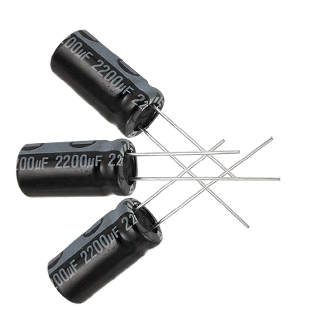 Amazon | uxcell 2200UF 16V 105C アルミ電解コンデンサ 10x20mm 3個