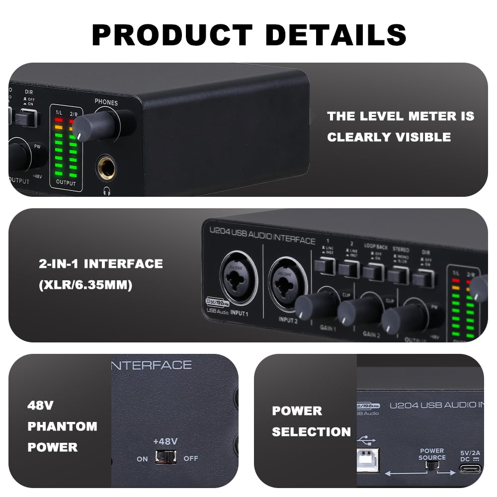 Amazon.co.jp: BOMGE U204 USB オーディオインターフェイス PC