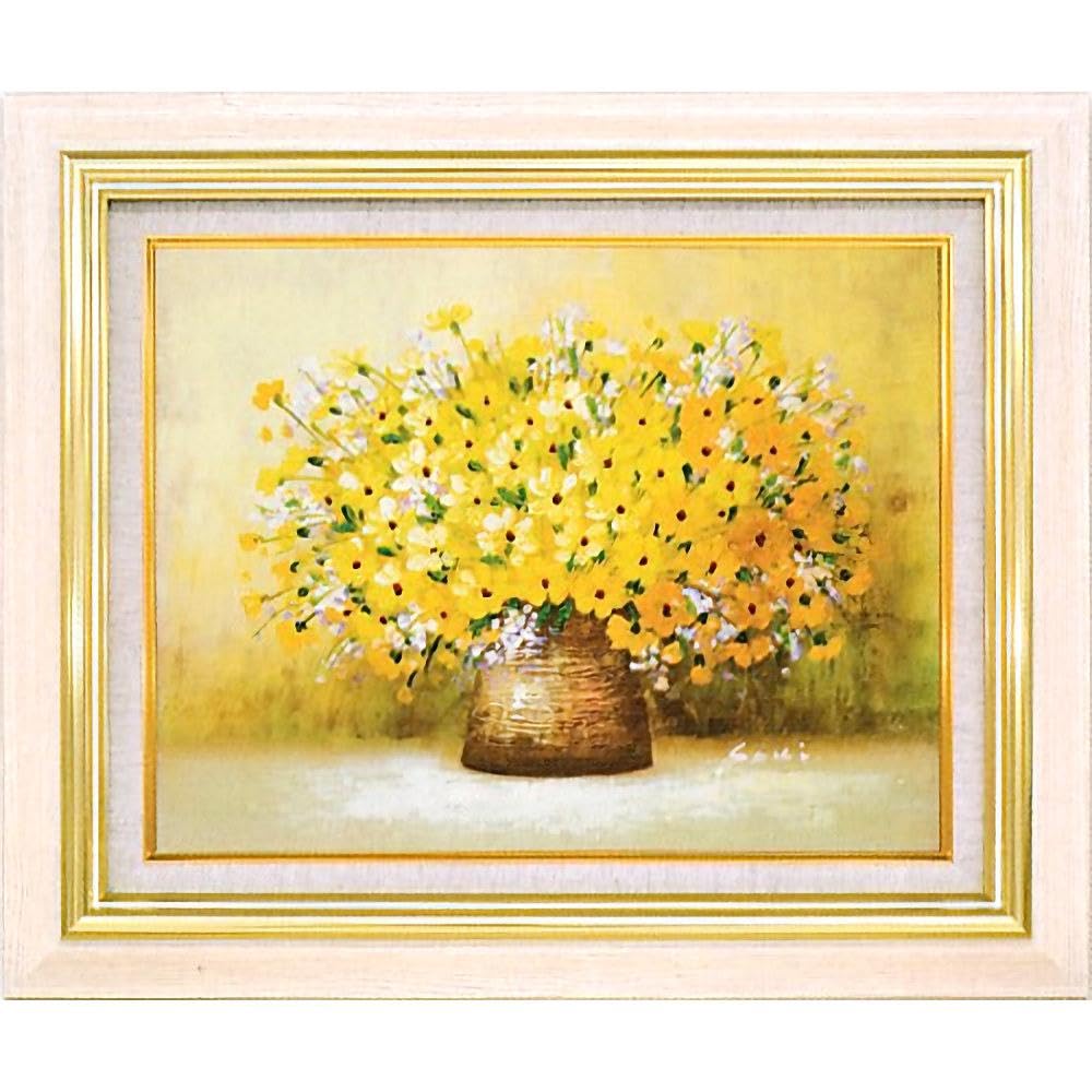 Amazon.co.jp: 木村咲 黄色い小花 F6号 受注制作 油彩画 油絵 静物画