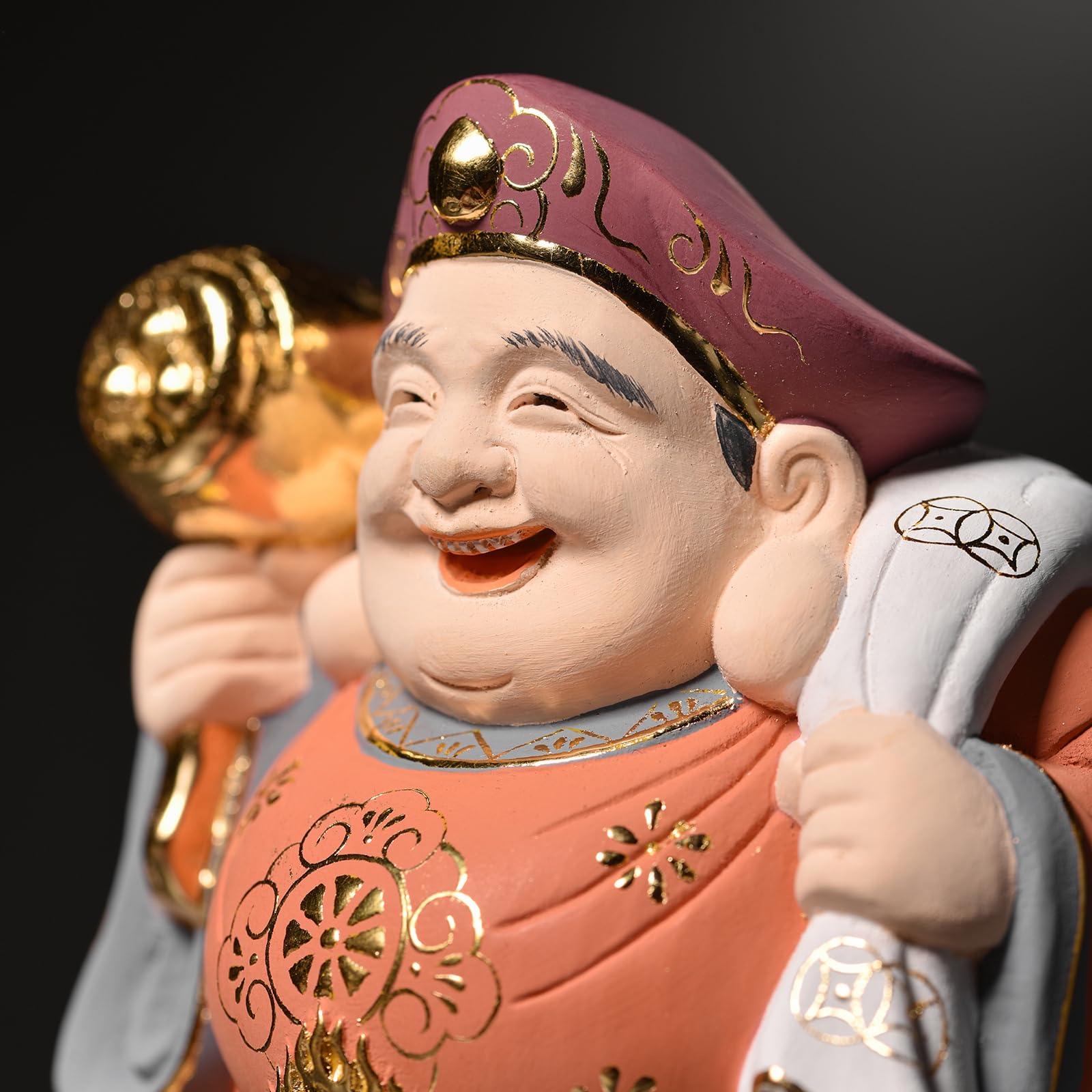 Amazon｜七福神 大黒天 木彫り 桧木製 縁起物 玄関置物 開運招福 商売
