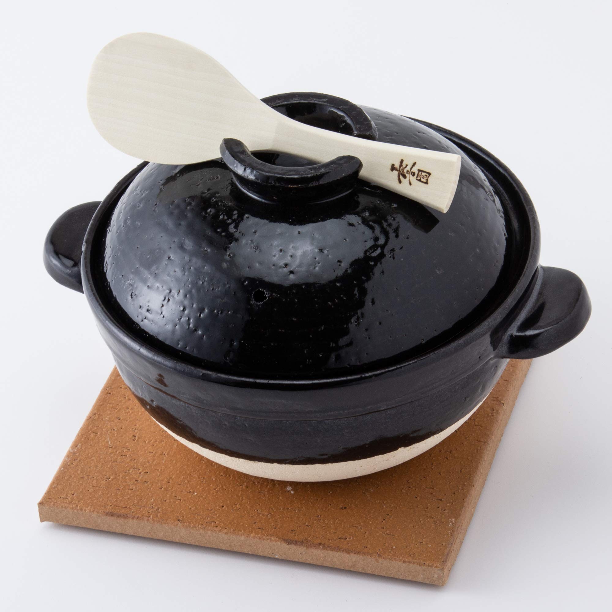 Amazon｜長谷園 土鍋 ご飯鍋 かまどさん 二合炊 21 cm 直火 専用 黒
