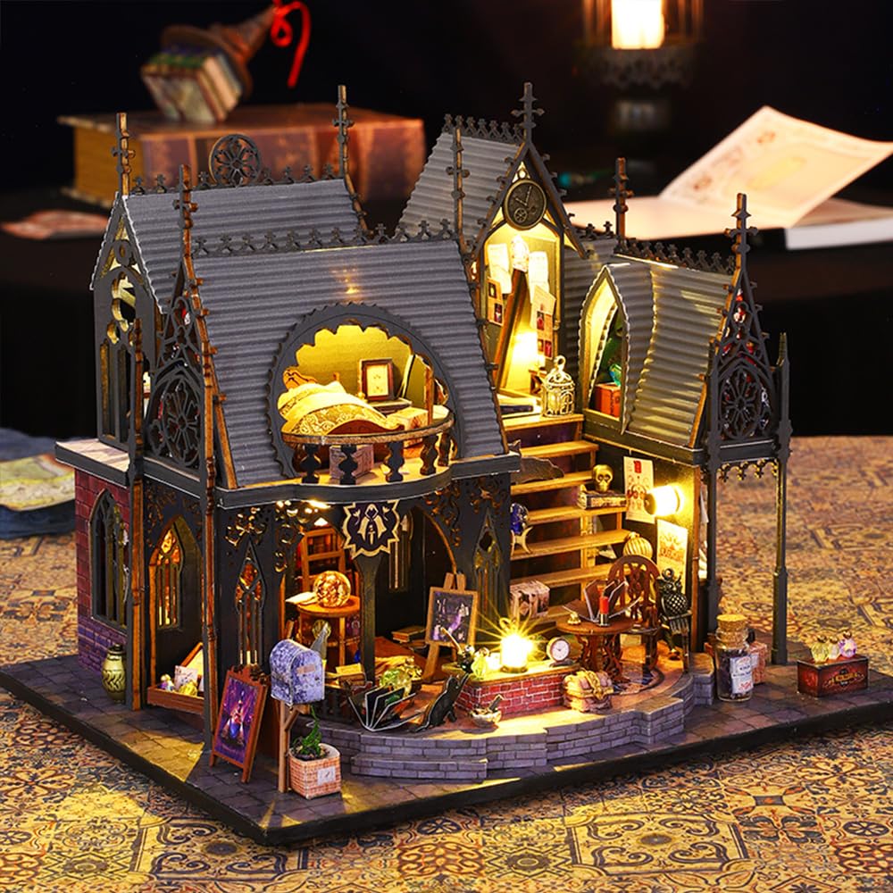 Amazon.co.jp: LANNSO ミニチュアドールハウスキット 魔法の本屋