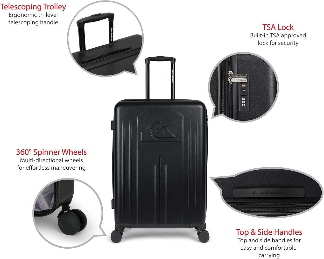 Amazon.com: Quiksilver Chimaca Suitcases Hardside Luggage with