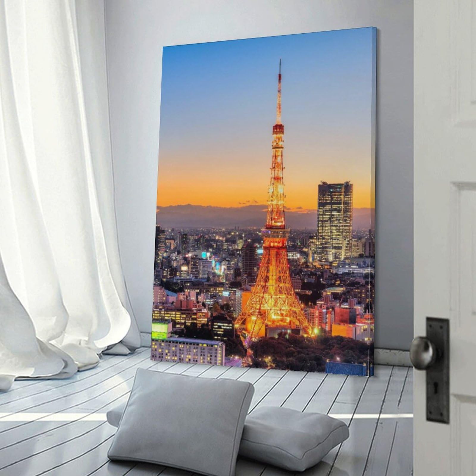 Amazon.co.jp: 絵画 夕暮れに輝く東京タワーインテリア 絵画 東京の
