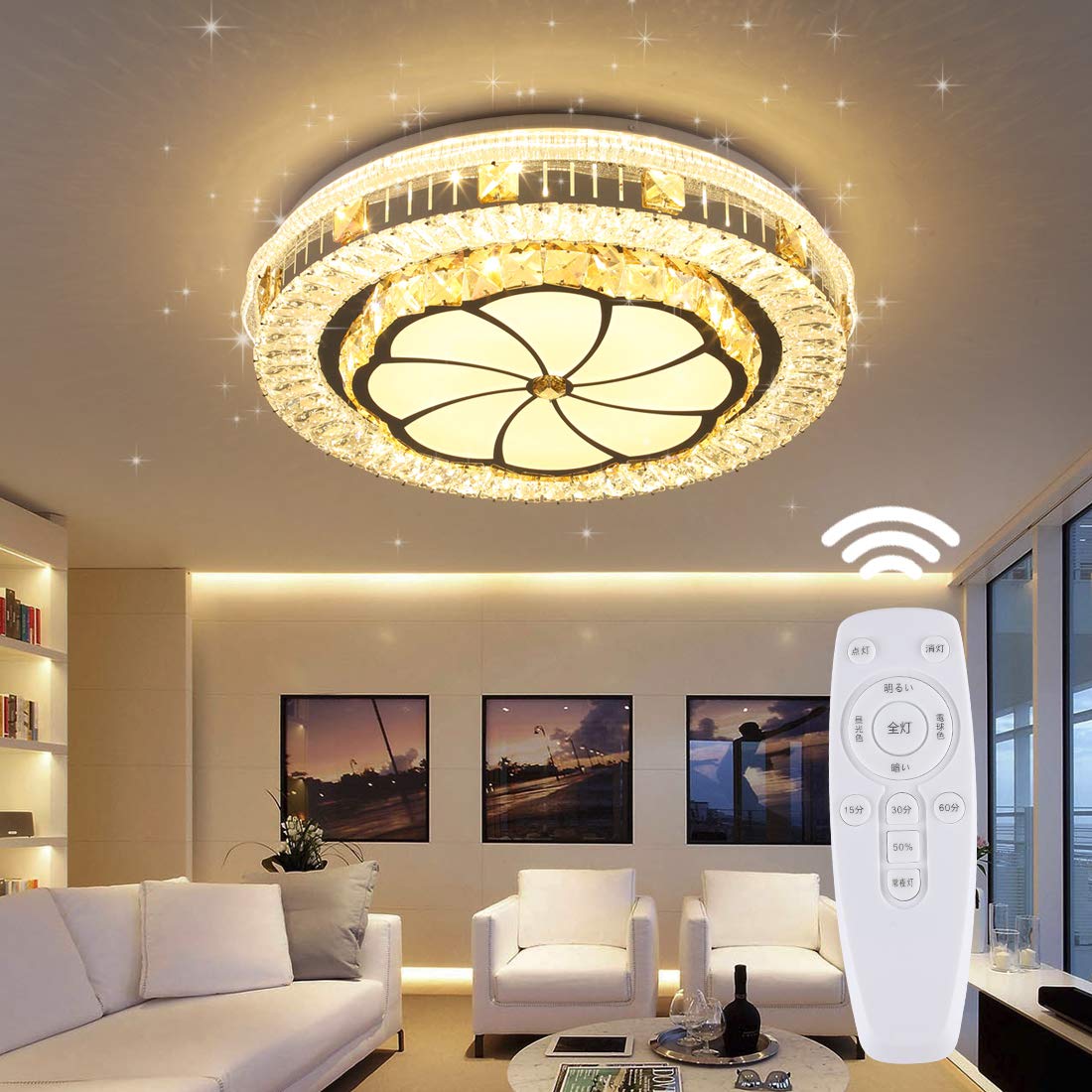 Amazon.co.jp : LED シーリングライト 水晶LEDライト 欧風 シーリング