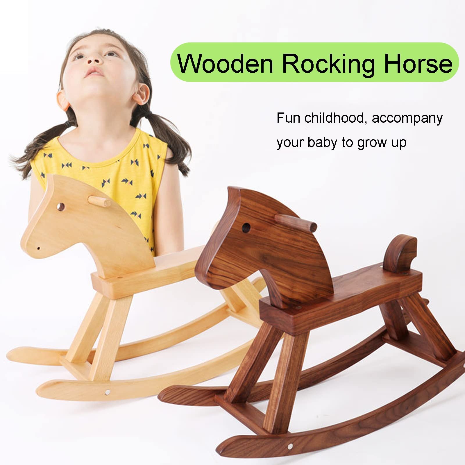 Amazon.co.jp: 小さな木製の馬 子供のロッキングホース ロッカーに乗る