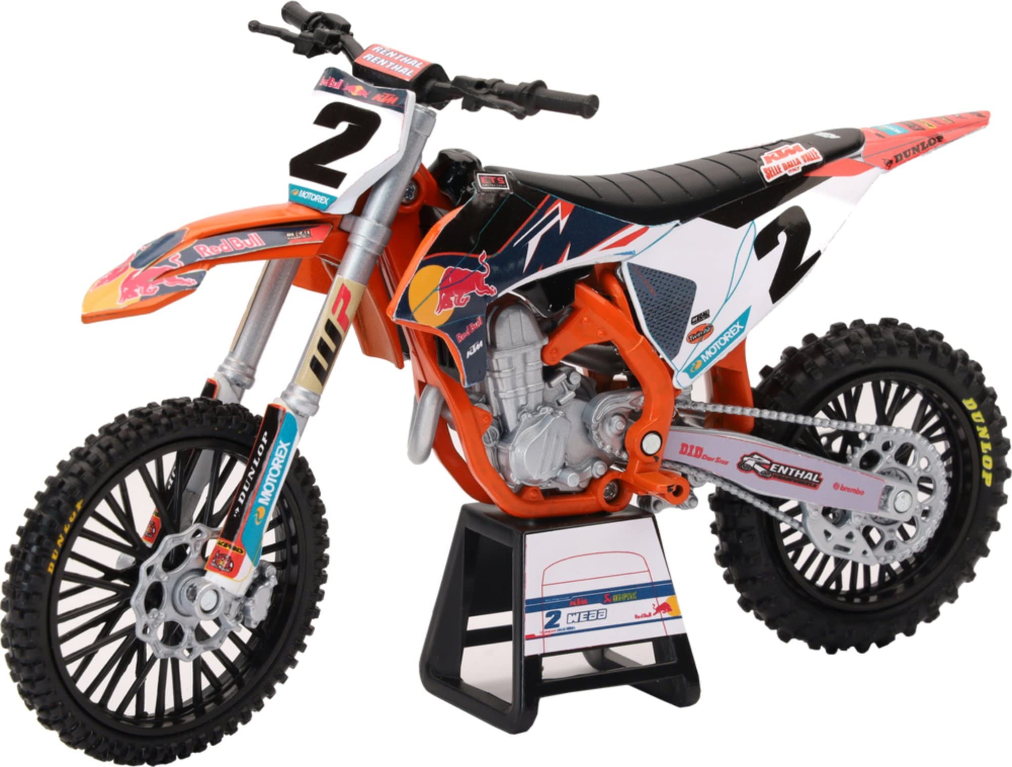 New Ray KTM 450 SX-F Motorcycle #2 Cooper Webb Red Bull KTM