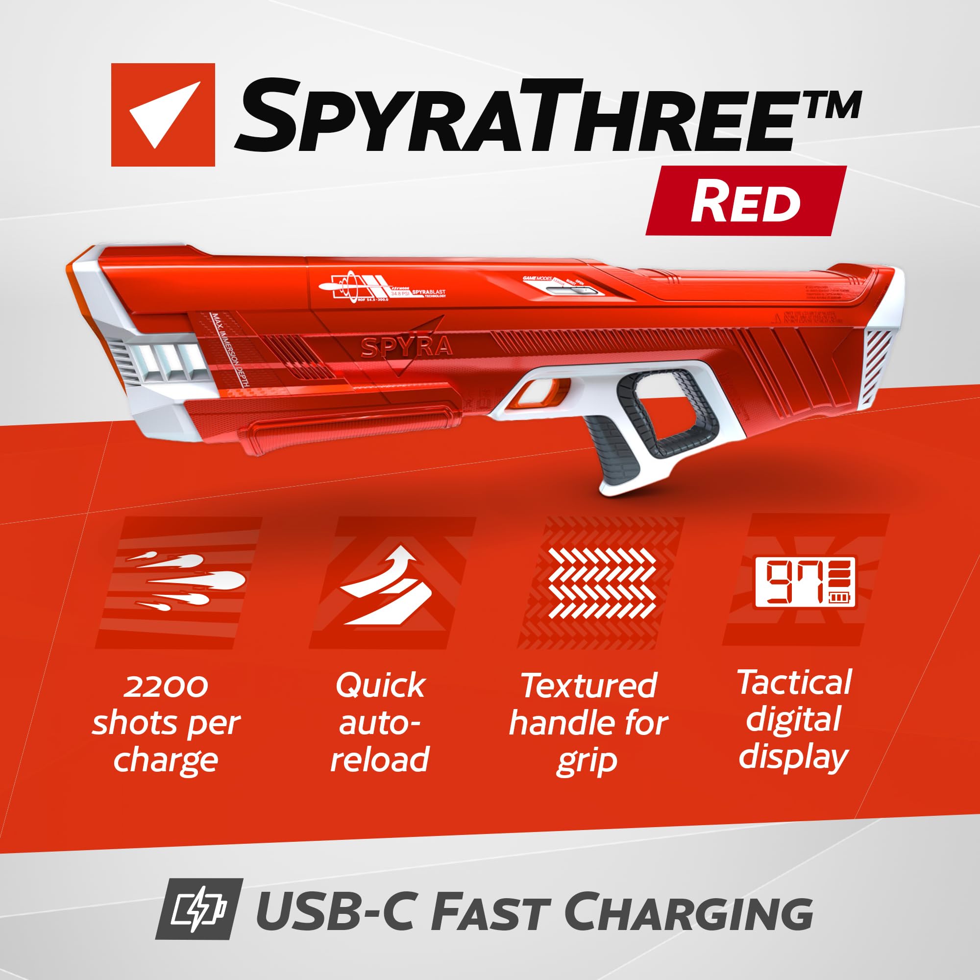 Amazon.co.jp: Spyra Electric Water Gun, SpyraThree Single Shot