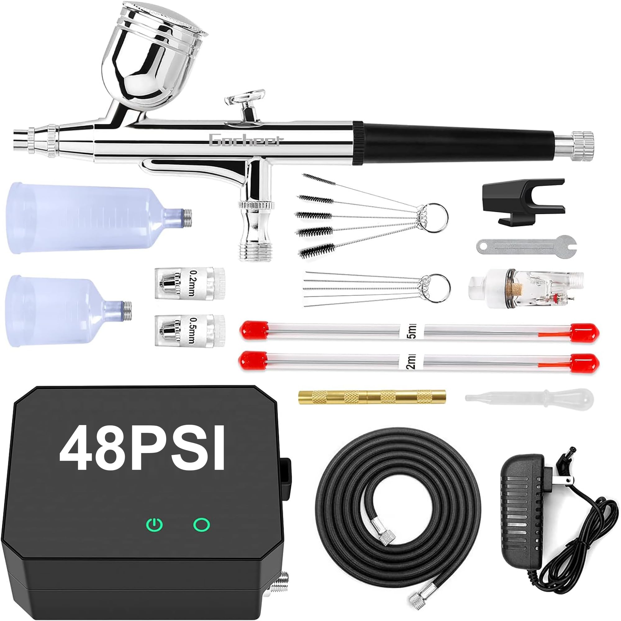 Amazon.co.jp: Gocheer 48PSI エアブラシ コンプレッサー ミニ