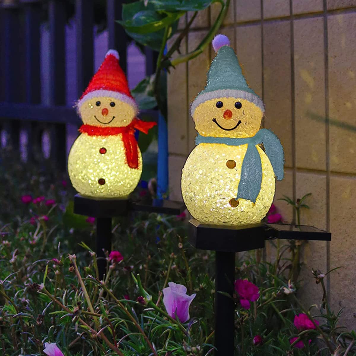 Amazon.co.jp: Lanito クリスマスライト 雪だるまライト ソーラー