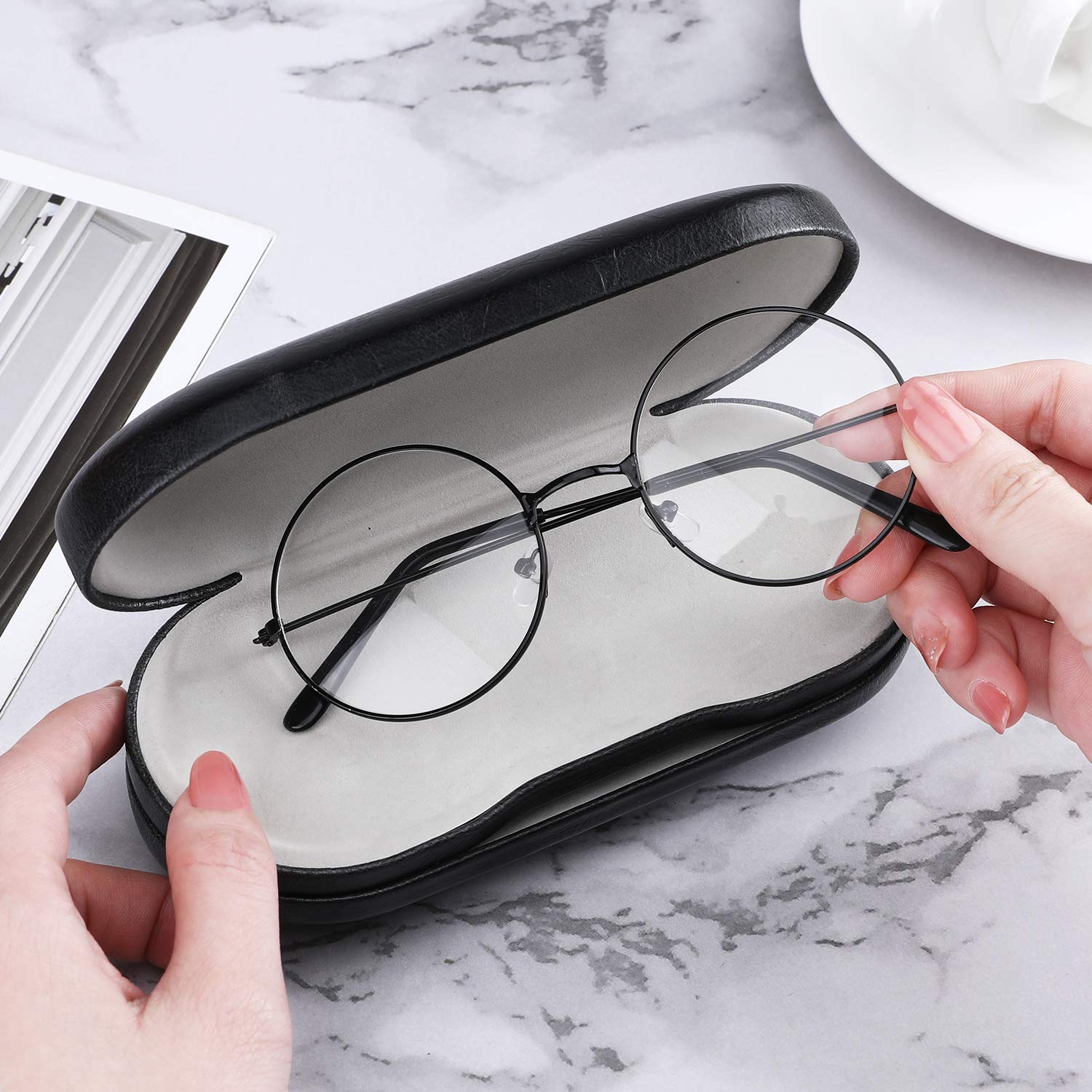 Amazon.com: MoKo Double Eyeglass Case, Contact Lens Case with