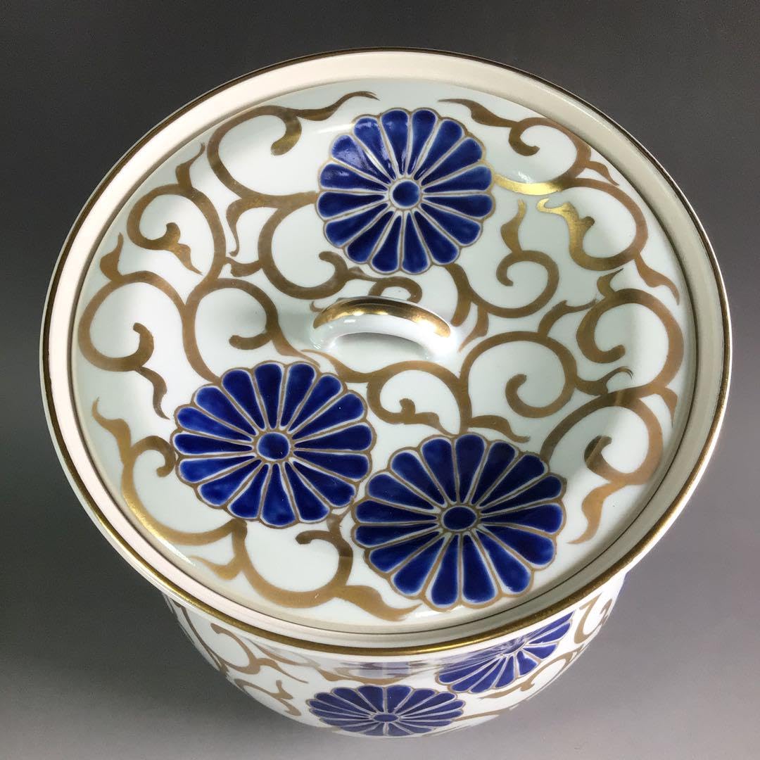 R411皆具『平安手塚玉堂造』『金彩色絵唐草文』共箱茶道具