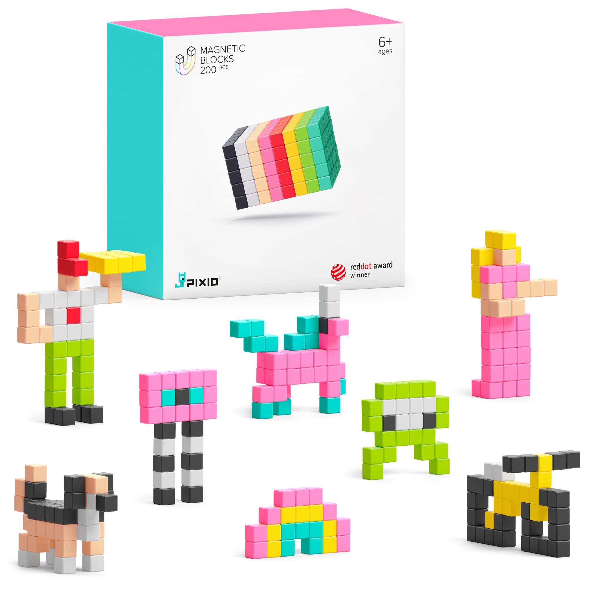 Amazon.com: PIXIO Mini Magnetic Blocks Building Toy in The Pixel