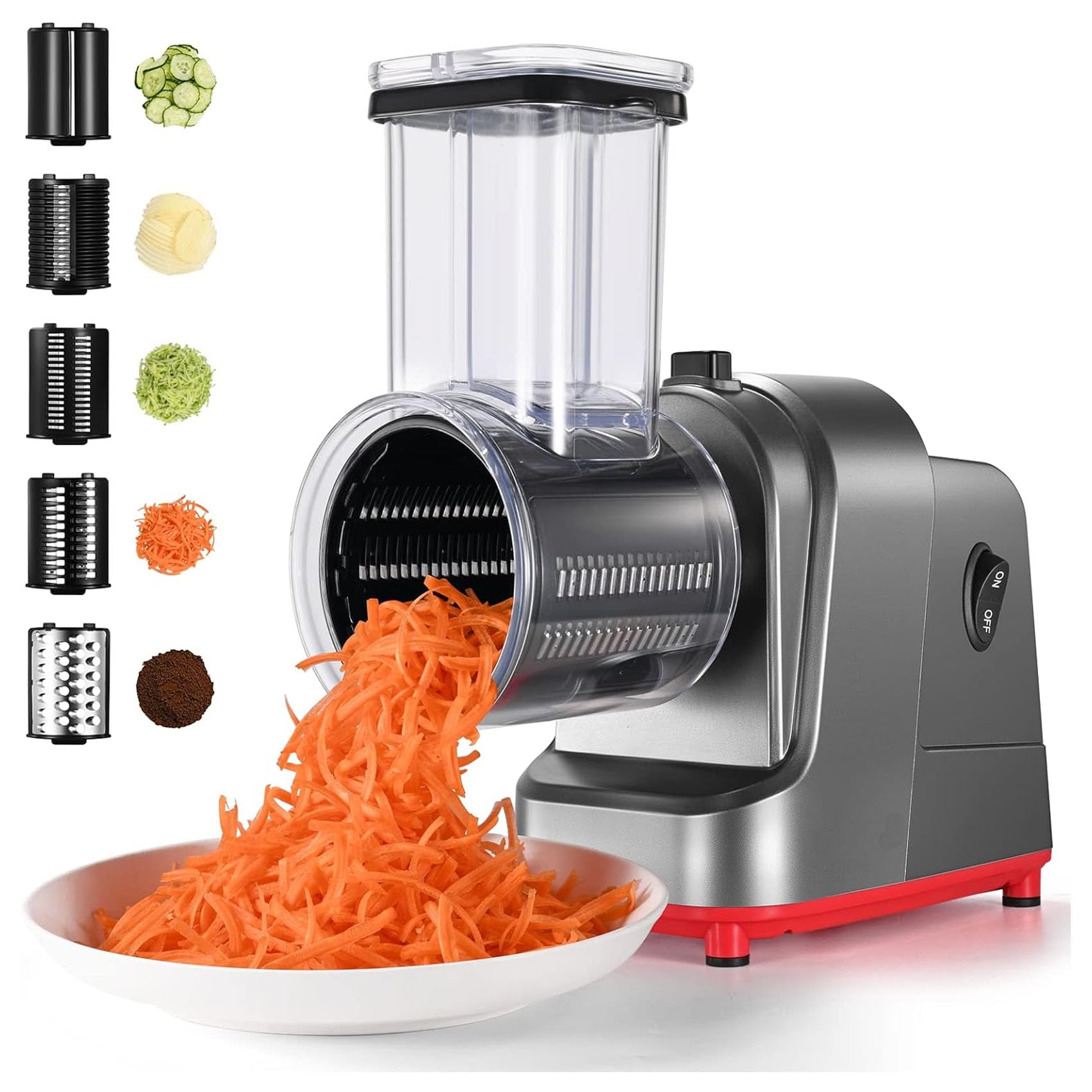 Amazon | 電動野菜スライサー 野菜サラダメーカー スライサー セット 5