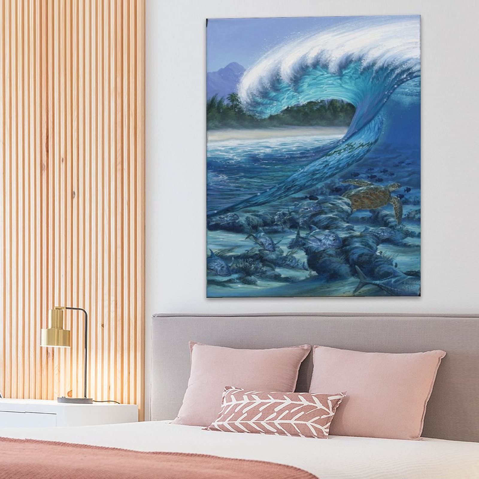 Amazon.co.jp: 絵画 浜辺に打ち寄せる波インテリア 絵画 リアルな熱帯