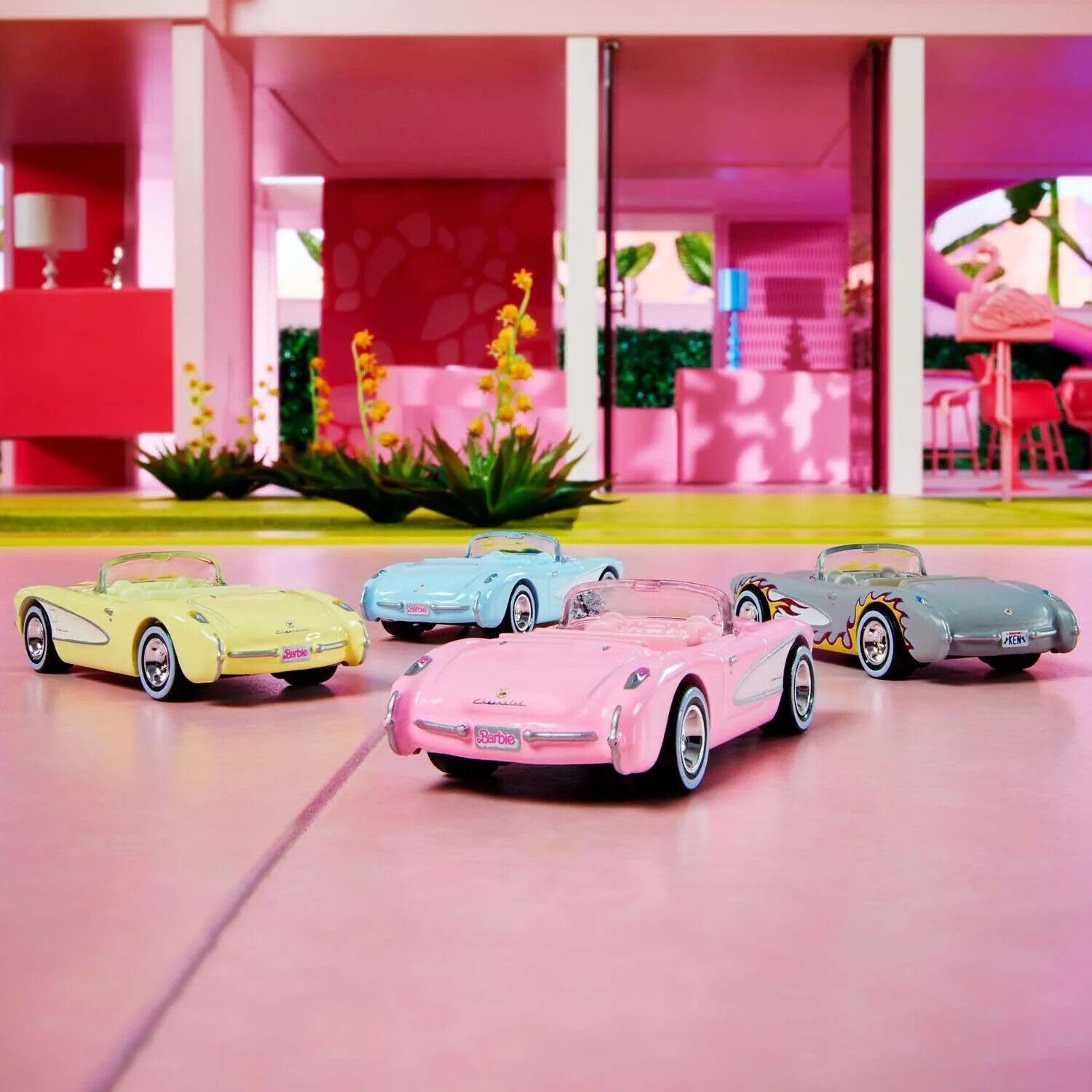 Amazon.com: Hot Wheels Barbie The Movie Corvette 4-Pack : Toys & Games