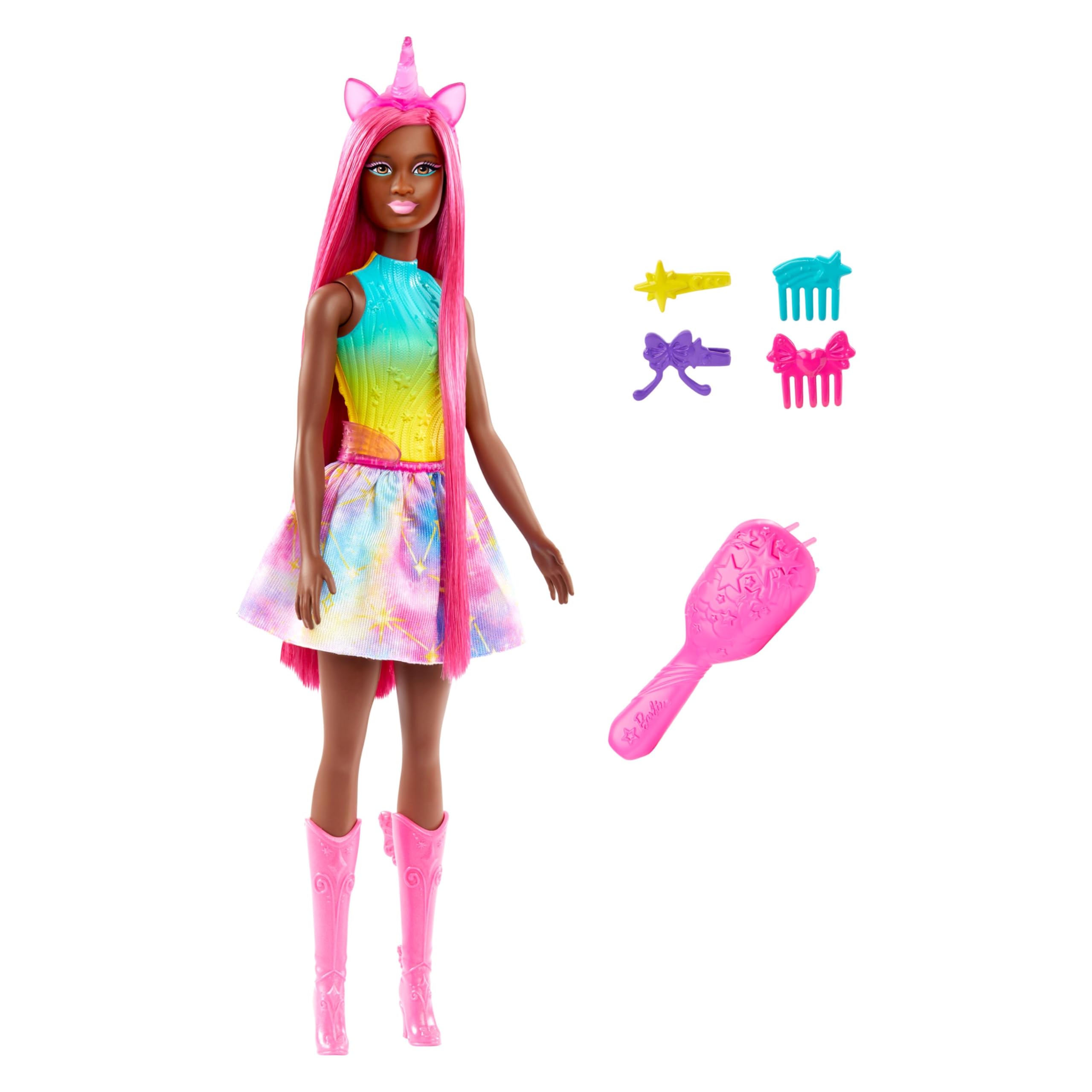Amazon.com: Barbie Unicorn Doll with 7-Inch-Long Magenta Fantasy