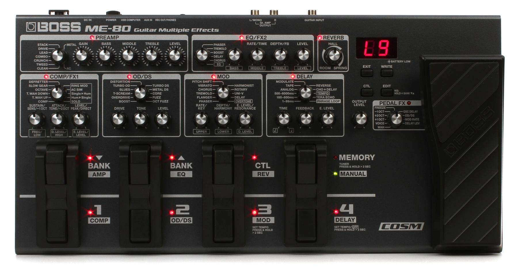 Amazon.com: BOSS ME-80 Multiple Effects Guitar Pedal with Looper