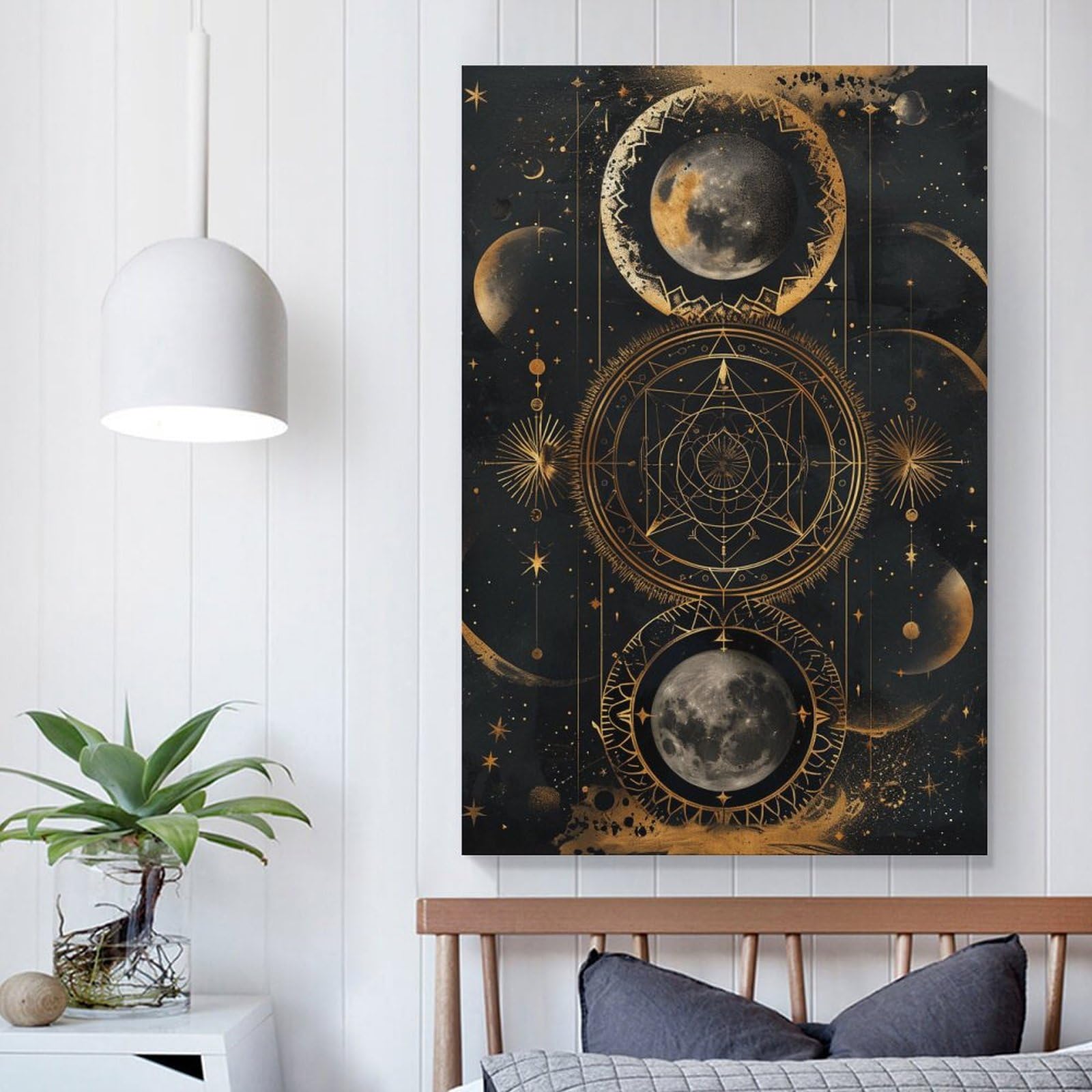 Amazon.co.jp: 絵画 占星術のシンボル月と惑星インテリア 絵画 黄金の