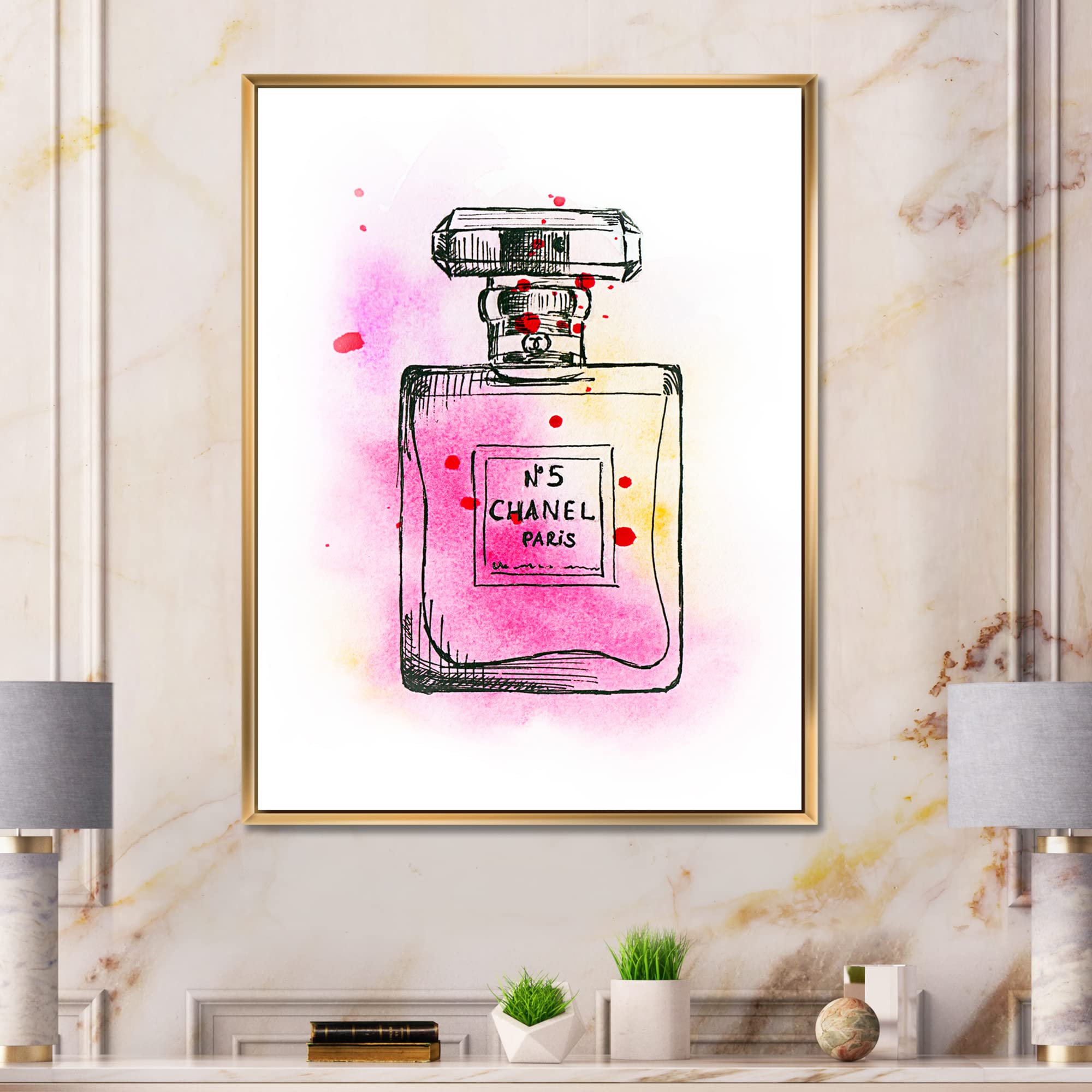 Amazon.com: DesignQ Perfume Chanel Five IV - French Country Framed